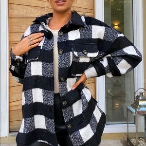 In The Style UK Olivia Bowen black & white shacket